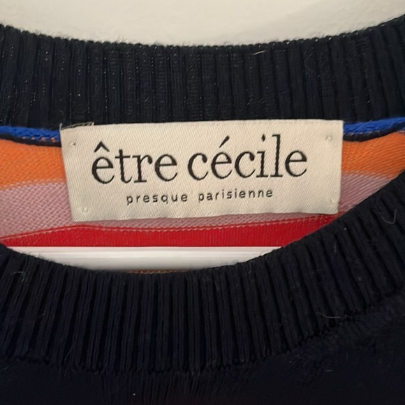 être cécile Rainbow and Dark Navy Blue Wool Sweater - Picture 4 of 6